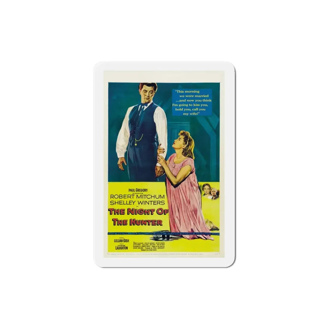The Night of the Hunter 1955 Movie Poster Refrigerator Magnet 3 Inch - The Sticker Space
