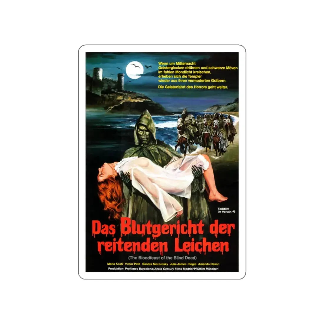 THE NIGHT OF THE SEAGULLS (GERMAN) 1975 Movie Poster STICKER Vinyl Die-Cut Decal 3 Inch - The Sticker Space
