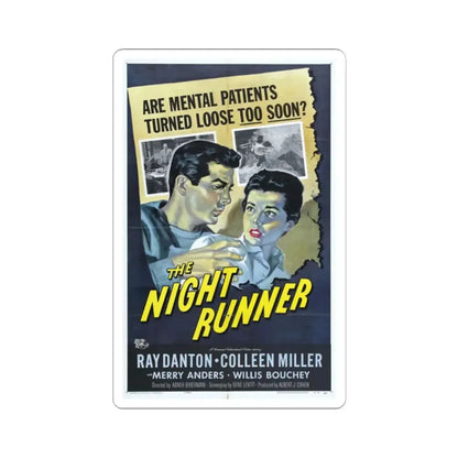 The Night Runner 1957 Movie Poster - STICKER Vinyl Kiss-Cut Decal 2 Inch White - The Sticker Space