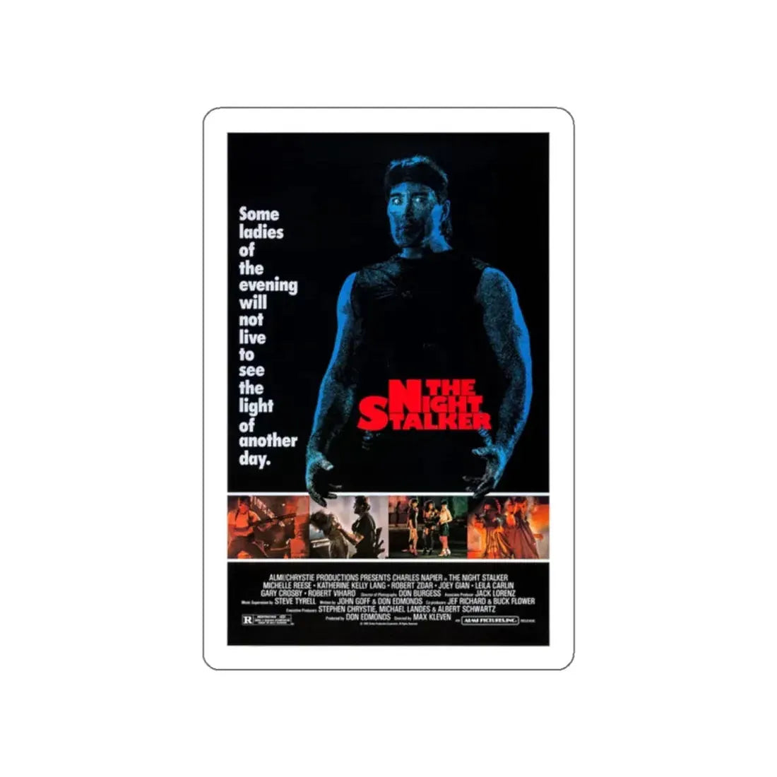 THE NIGHT STALKER 1987 Movie Poster STICKER Vinyl Die-Cut Decal 2 Inch - The Sticker Space