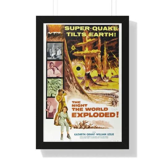 THE NIGHT THE WORLD EXPLODED 1957 - Framed Movie Poster 16″ x 24″ Black - The Sticker Space