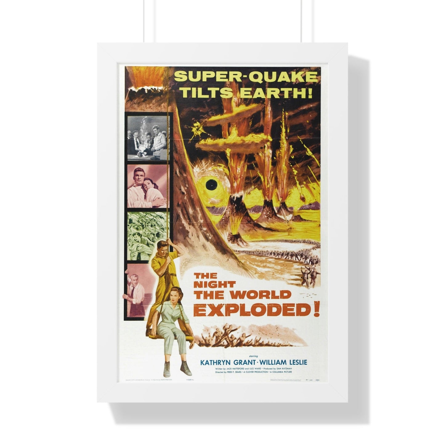 THE NIGHT THE WORLD EXPLODED 1957 - Framed Movie Poster-16″ x 24″-The Sticker Space