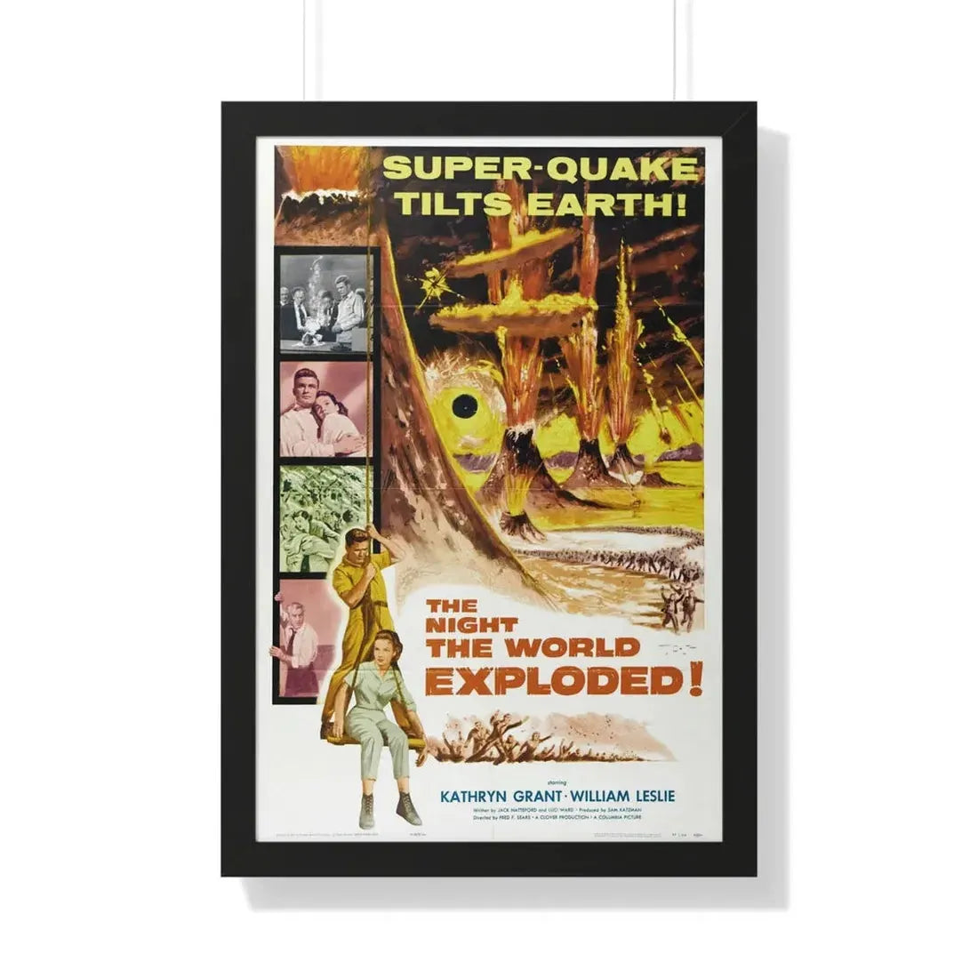 THE NIGHT THE WORLD EXPLODED 1957 - Framed Movie Poster 20" x 30" Black - The Sticker Space
