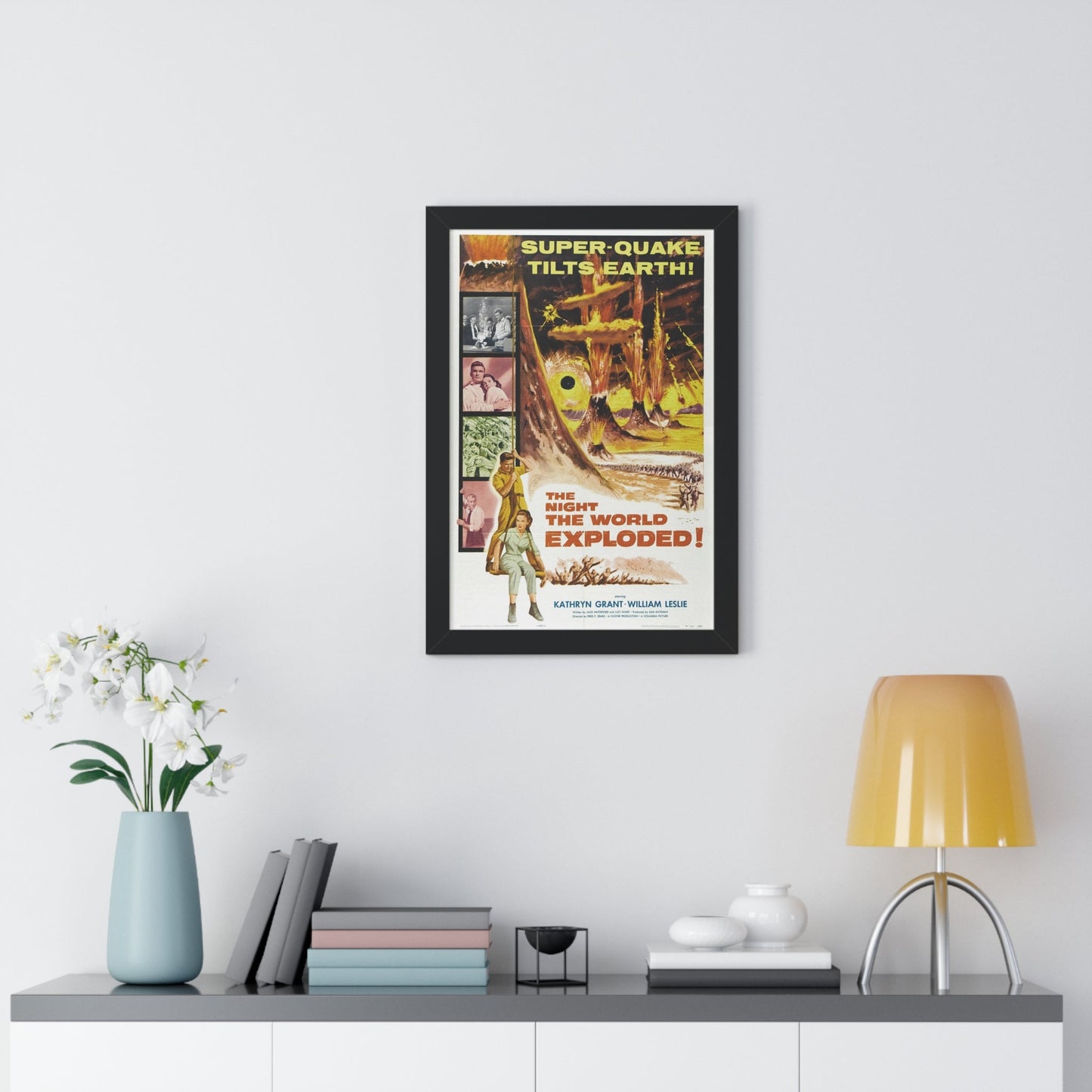 THE NIGHT THE WORLD EXPLODED 1957 - Framed Movie Poster-The Sticker Space