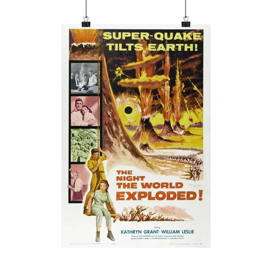 THE NIGHT THE WORLD EXPLODED 1957 - Paper Movie Poster 12″ x 18″ Matte - The Sticker Space