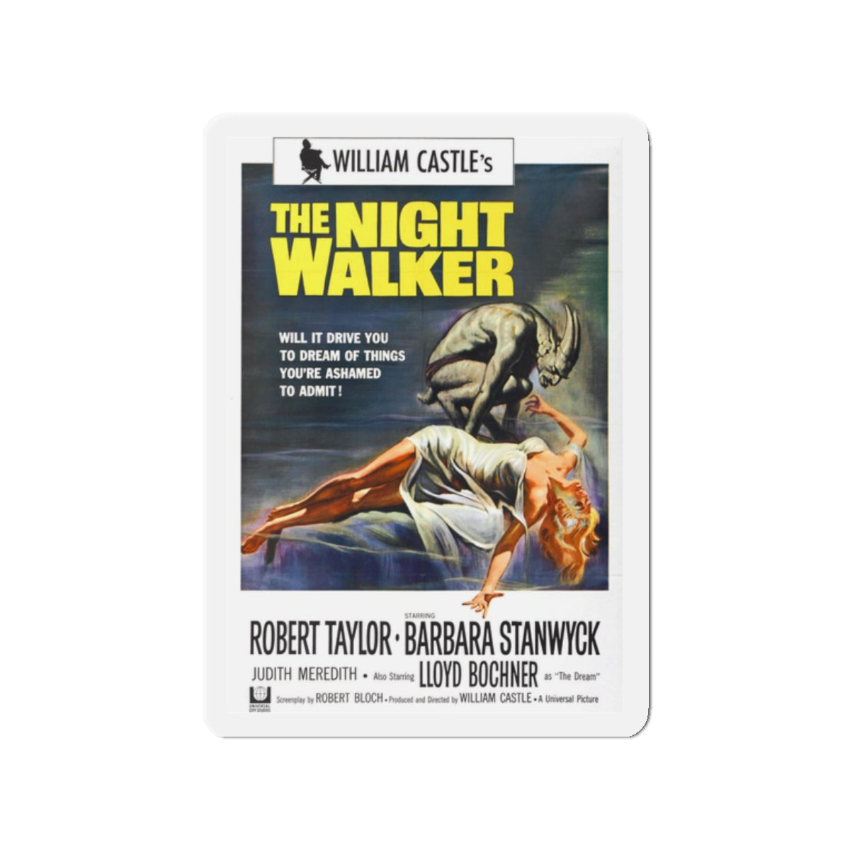 THE NIGHT WALKER 1964 Movie Poster - Refrigerator Magnet-2" x 2"-The Sticker Space