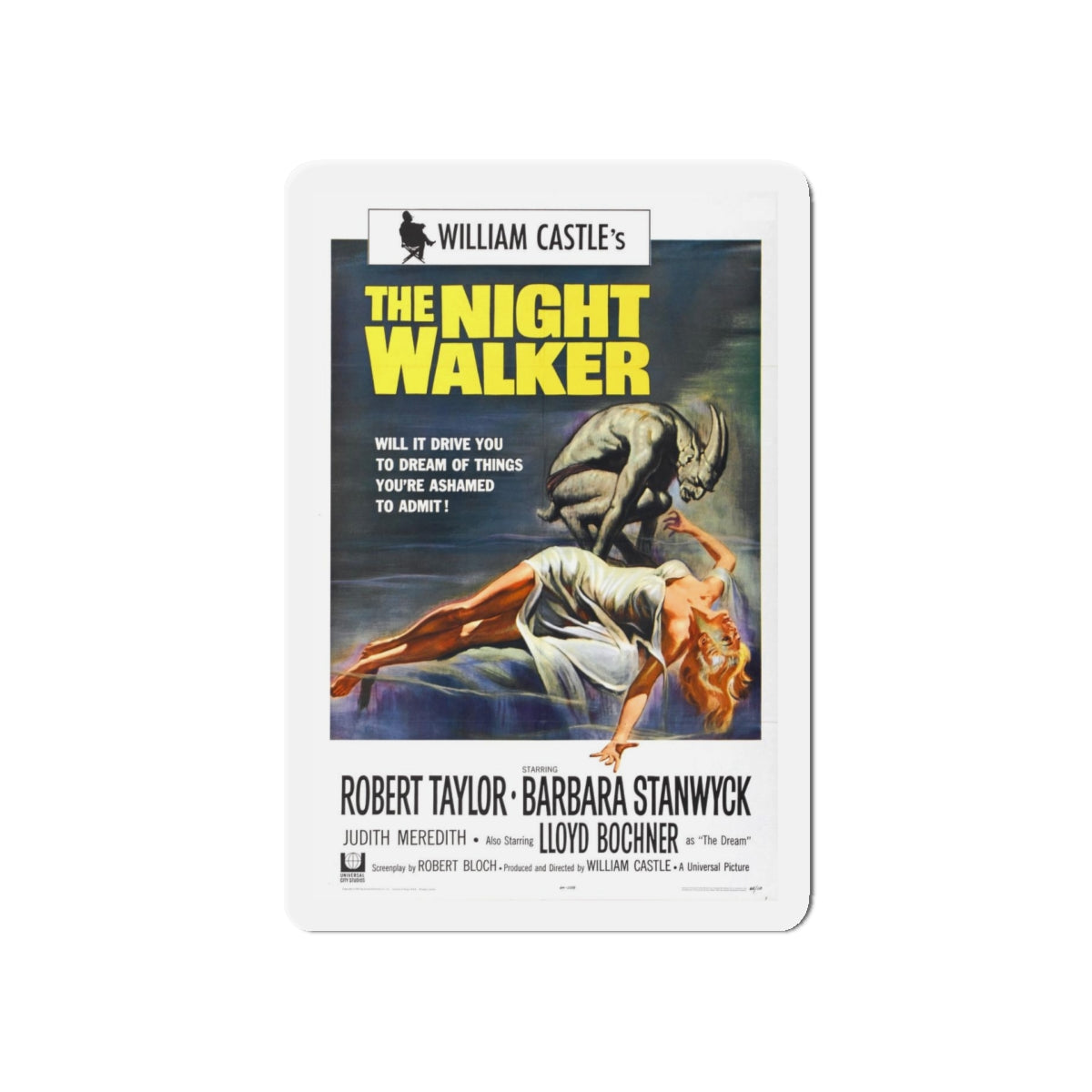 THE NIGHT WALKER 1964 Movie Poster - Refrigerator Magnet-5" x 5"-The Sticker Space