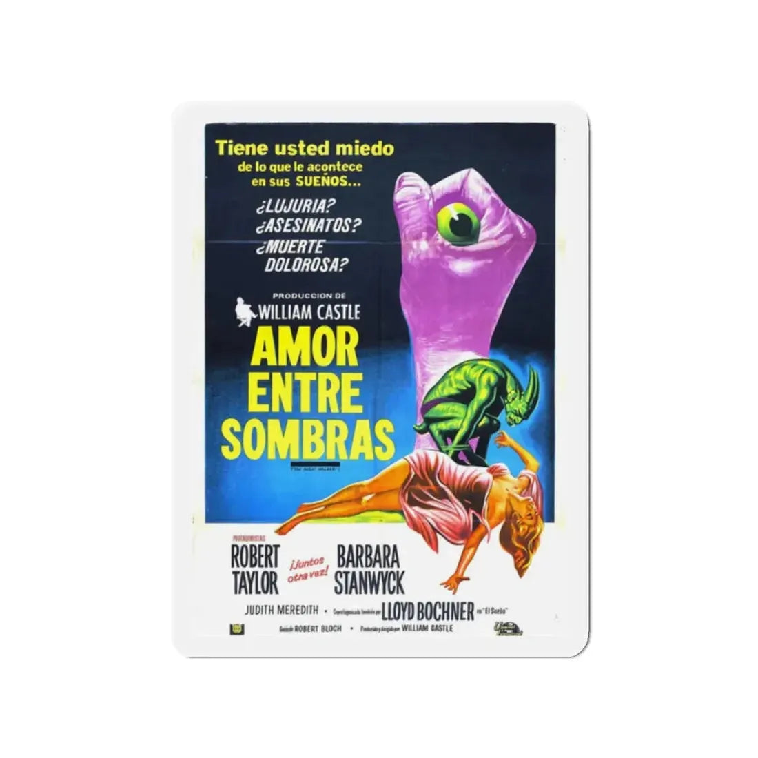 THE NIGHT WALKER (3) 1964 Movie Poster - Refrigerator Magnet 2 Inch Die-Cut - The Sticker Space