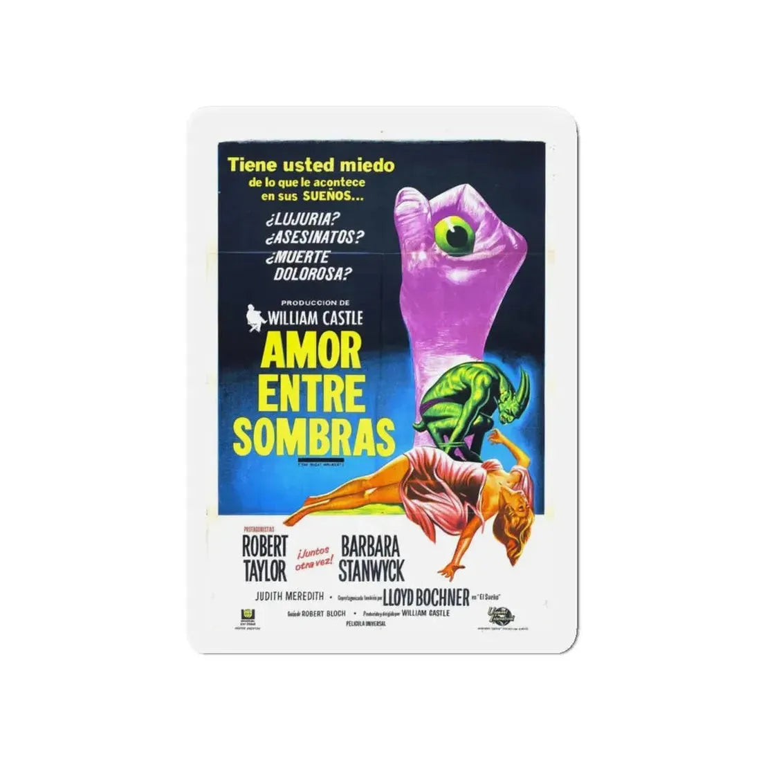 THE NIGHT WALKER (3) 1964 Movie Poster - Refrigerator Magnet 4 Inch Die-Cut - The Sticker Space