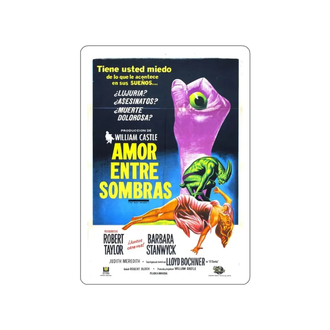 THE NIGHT WALKER (3) 1964 Movie Poster STICKER Vinyl Die-Cut Decal 3 Inch - The Sticker Space