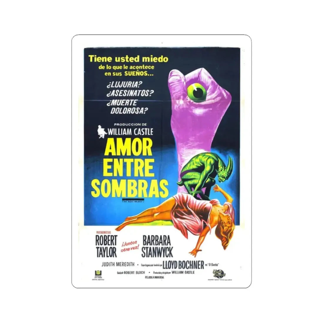 THE NIGHT WALKER (3) 1964 Movie Poster - STICKER Vinyl Kiss-Cut Decal 2 Inch White - The Sticker Space