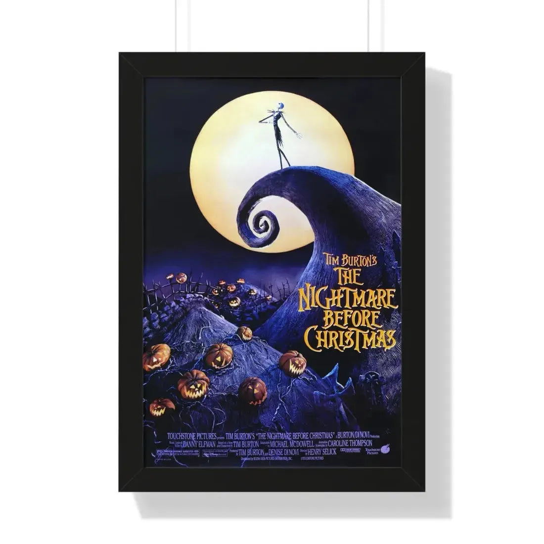 THE NIGHTMARE BEFORE CHRISTMAS 1993 - Framed Movie Poster 16″ x 24″ Black - The Sticker Space