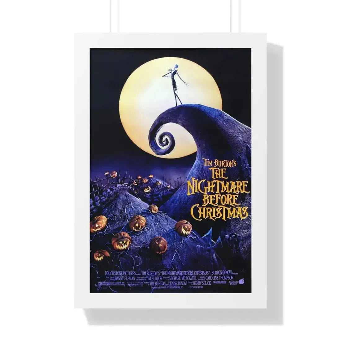 THE NIGHTMARE BEFORE CHRISTMAS 1993 - Framed Movie Poster 16″ x 24″ White - The Sticker Space