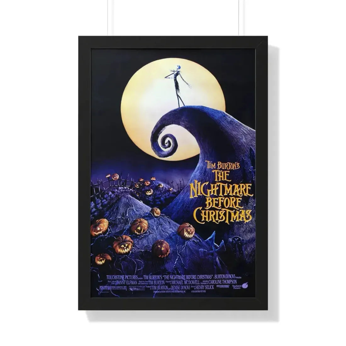 THE NIGHTMARE BEFORE CHRISTMAS 1993 - Framed Movie Poster 20" x 30" Black - The Sticker Space