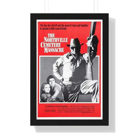 THE NORTHVILLE CEMETERY MASSACRE 1976 - Framed Movie Poster 16″ x 24″ Black - The Sticker Space