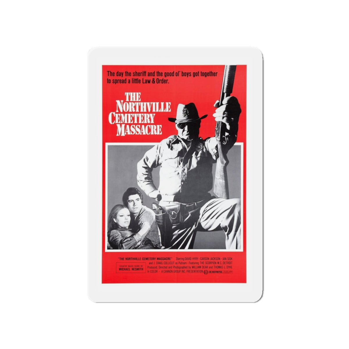 THE NORTHVILLE CEMETERY MASSACRE 1976 Movie Poster - Refrigerator Magnet-3" x 3"-The Sticker Space