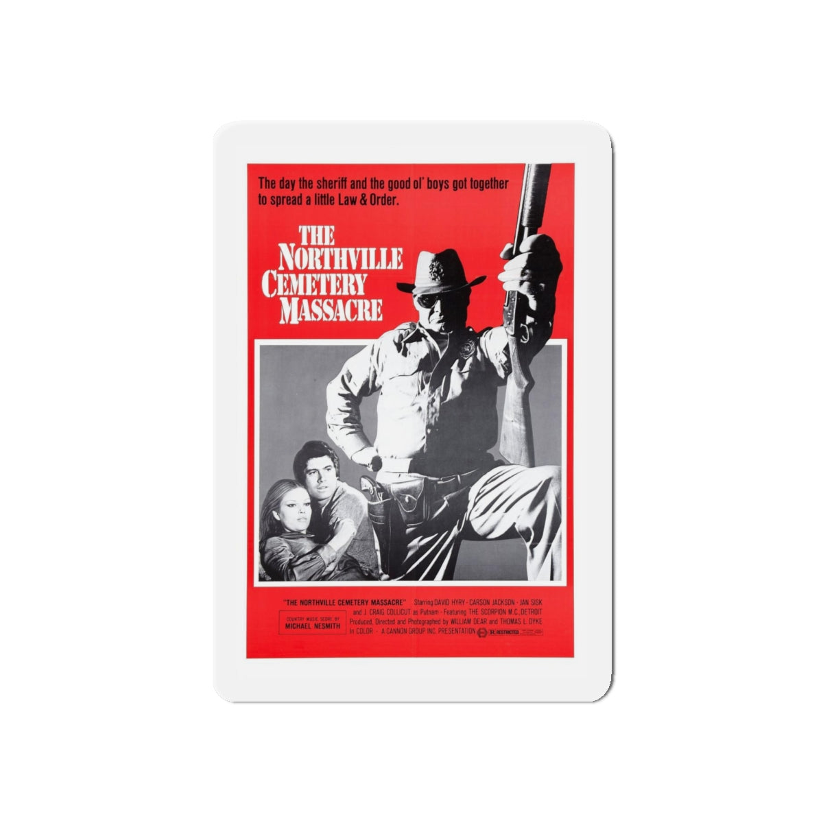 THE NORTHVILLE CEMETERY MASSACRE 1976 Movie Poster - Refrigerator Magnet-5" x 5"-The Sticker Space