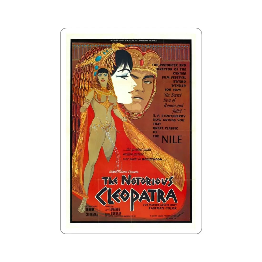 The Notorious Cleopatra 1970 Movie Poster STICKER Vinyl Die-Cut Decal 6 Inch - The Sticker Space