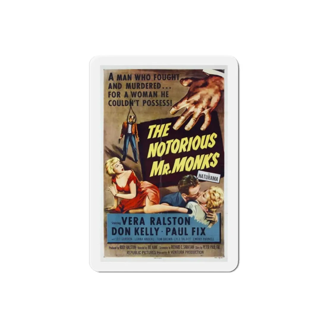 The Notorious Mr Monks 1958 Movie Poster Refrigerator Magnet 2 Inch - The Sticker Space