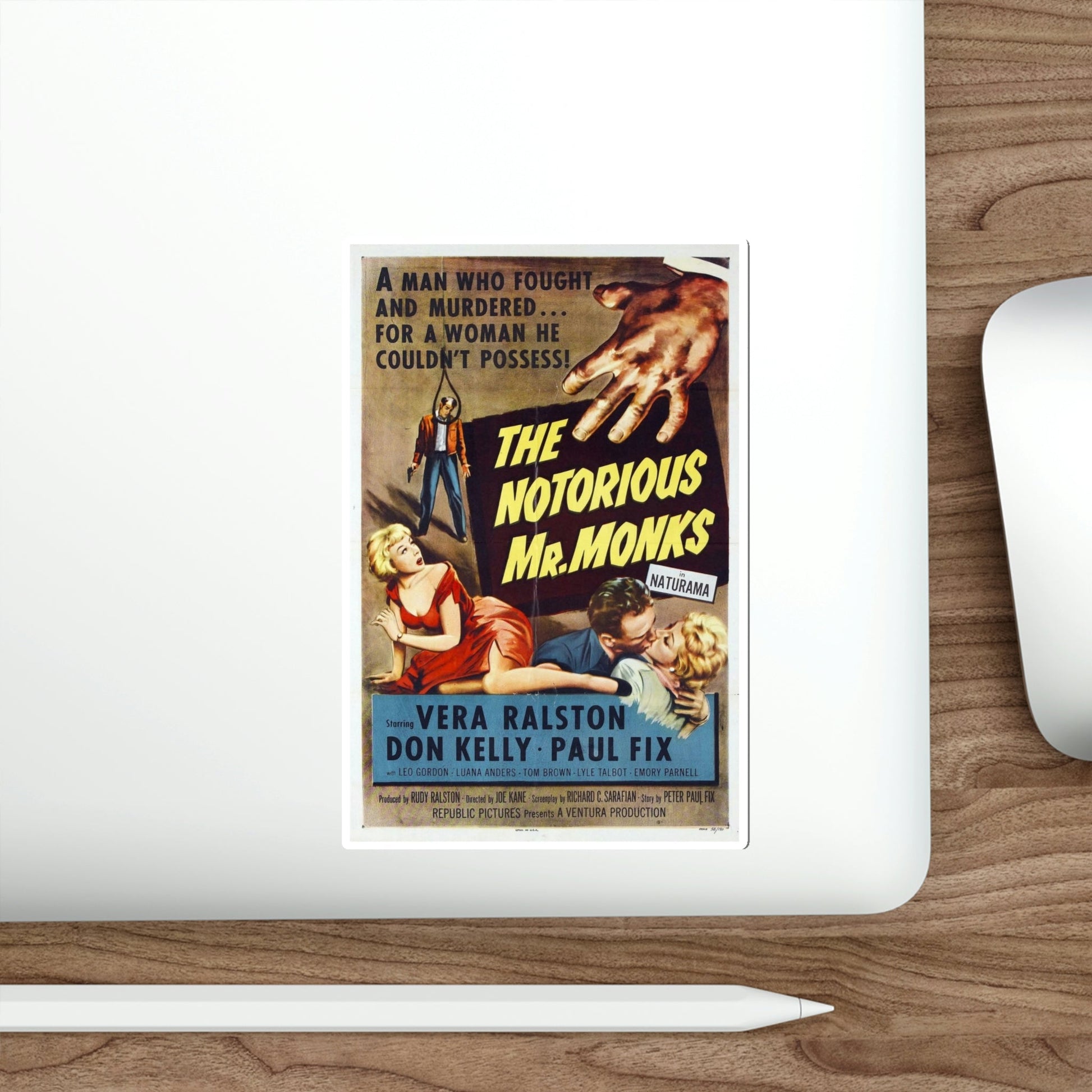 The Notorious Mr Monks 1958 Movie Poster STICKER Vinyl Die-Cut Decal-The Sticker Space