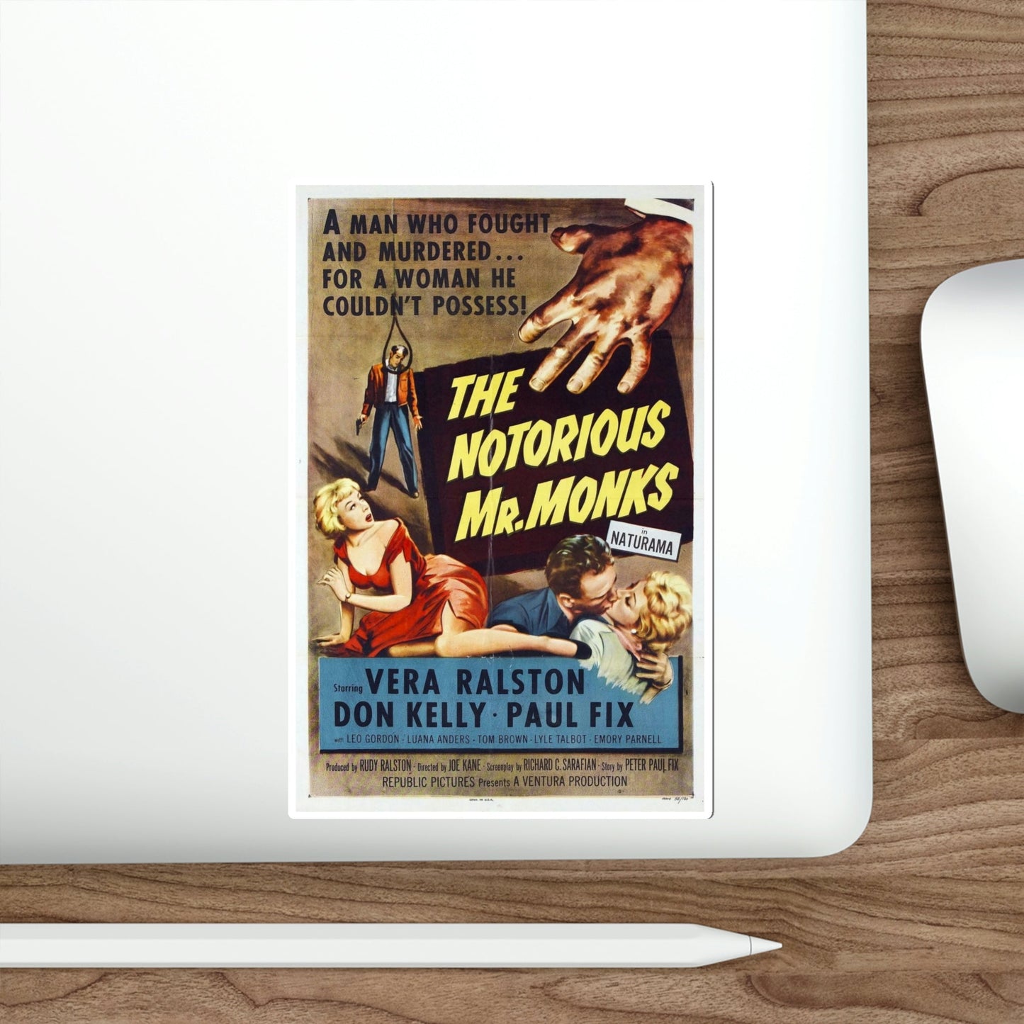 The Notorious Mr Monks 1958 Movie Poster STICKER Vinyl Die-Cut Decal-The Sticker Space