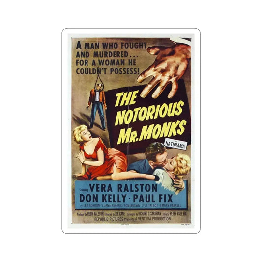 The Notorious Mr Monks 1958 Movie Poster STICKER Vinyl Die-Cut Decal 6 Inch - The Sticker Space