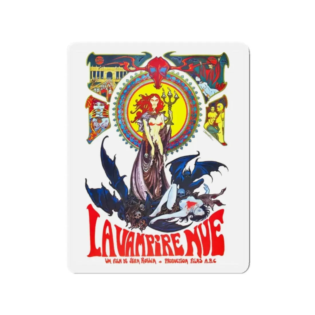 THE NUDE VAMPIRE 1970 Movie Poster - Refrigerator Magnet 2 Inch Die-Cut - The Sticker Space