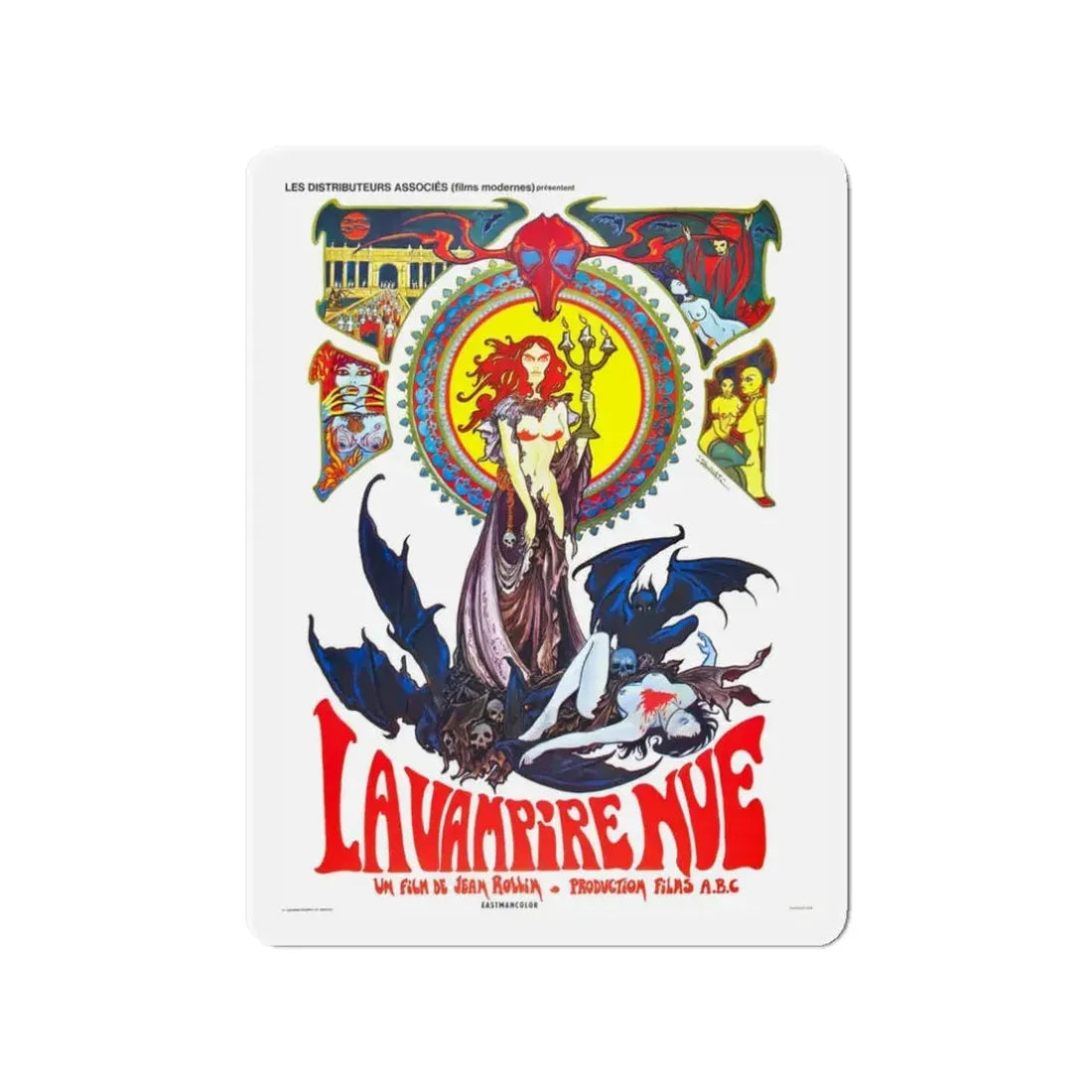THE NUDE VAMPIRE 1970 Movie Poster - Refrigerator Magnet 3 Inch Die-Cut - The Sticker Space