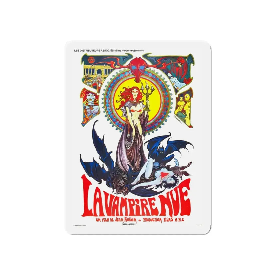 THE NUDE VAMPIRE 1970 Movie Poster - Refrigerator Magnet 5 Inch Die-Cut - The Sticker Space