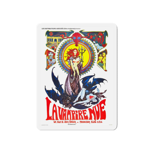 THE NUDE VAMPIRE 1970 Movie Poster - Refrigerator Magnet-6 × 6"-Die-Cut-The Sticker Space