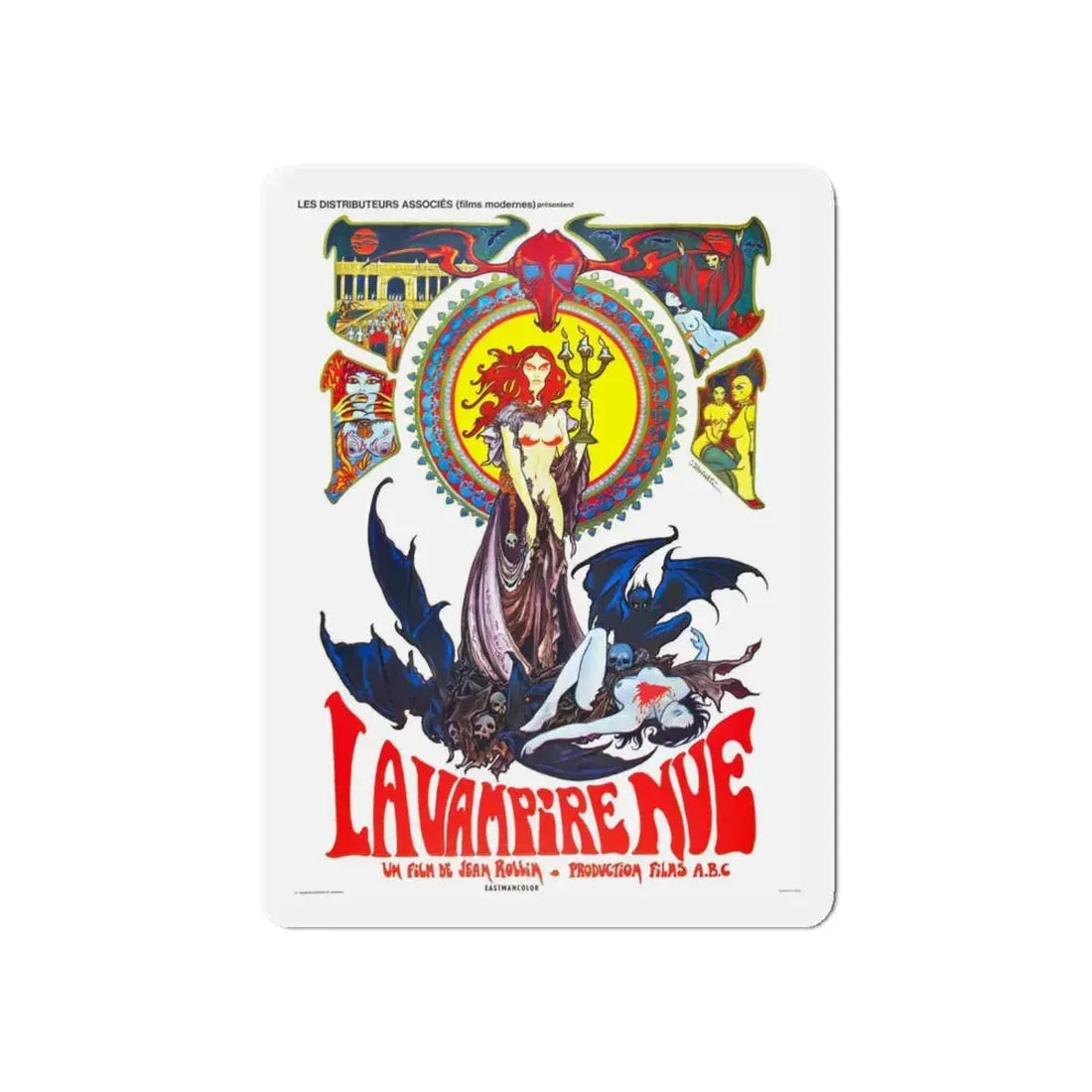 THE NUDE VAMPIRE 1970 Movie Poster - Refrigerator Magnet 6 Inch Die-Cut - The Sticker Space