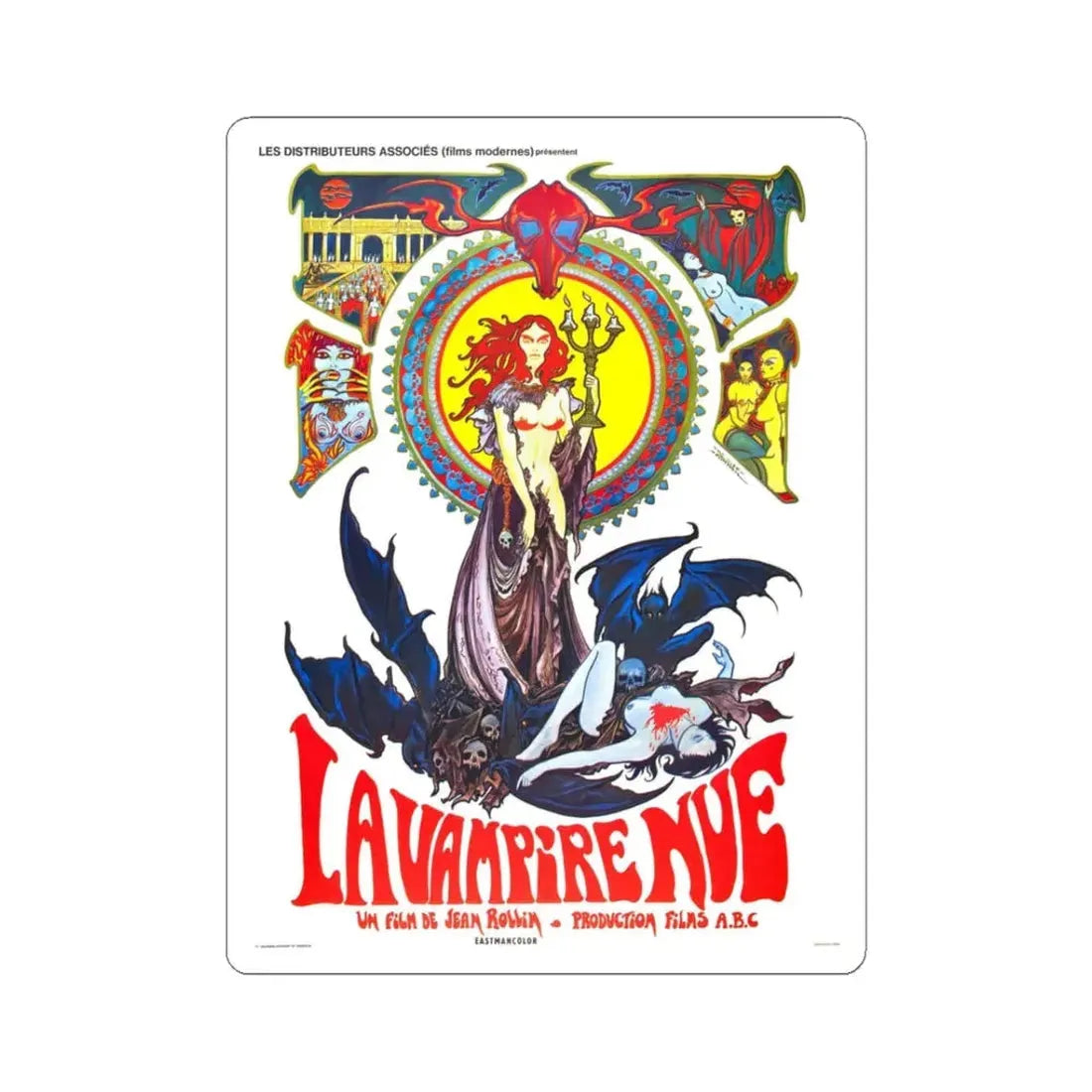 THE NUDE VAMPIRE 1970 Movie Poster - STICKER Vinyl Kiss-Cut Decal 3 Inch White - The Sticker Space