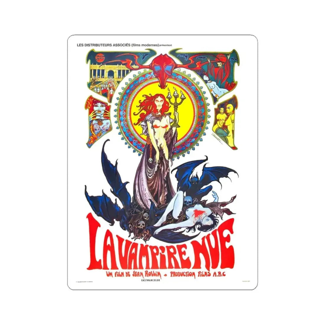 THE NUDE VAMPIRE 1970 Movie Poster - STICKER Vinyl Kiss-Cut Decal 4 Inch White - The Sticker Space