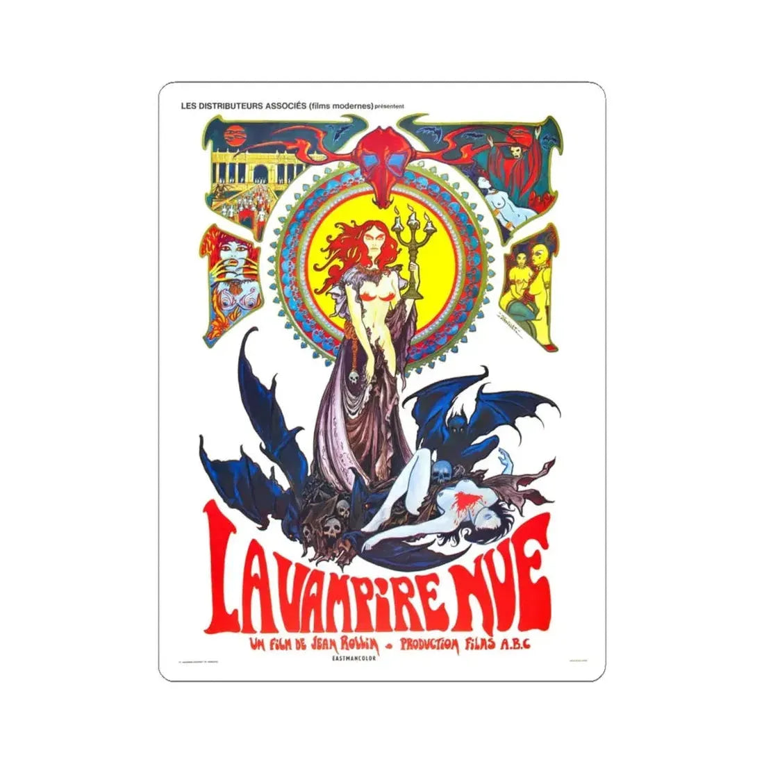 THE NUDE VAMPIRE 1970 Movie Poster - STICKER Vinyl Kiss-Cut Decal 6 Inch White - The Sticker Space