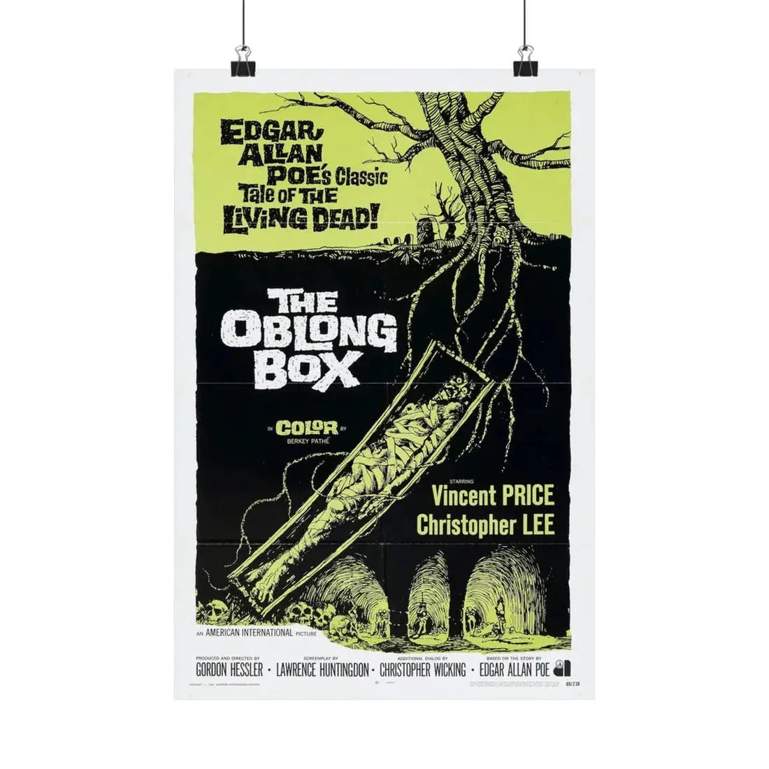 THE OBLONG BOX 1969 - Paper Movie Poster 12″ x 18″ Matte - The Sticker Space