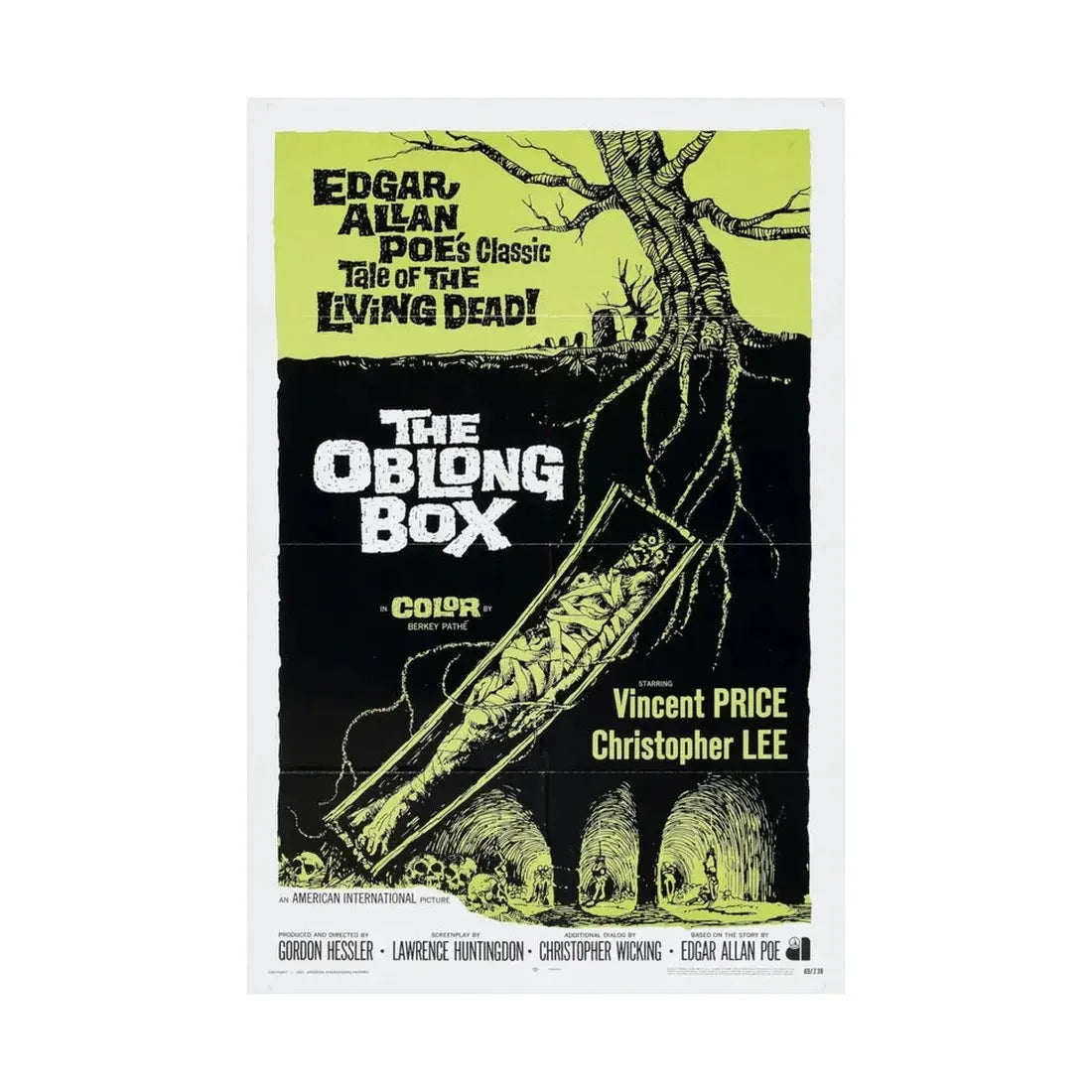 THE OBLONG BOX 1969 - Paper Movie Poster - The Sticker Space
