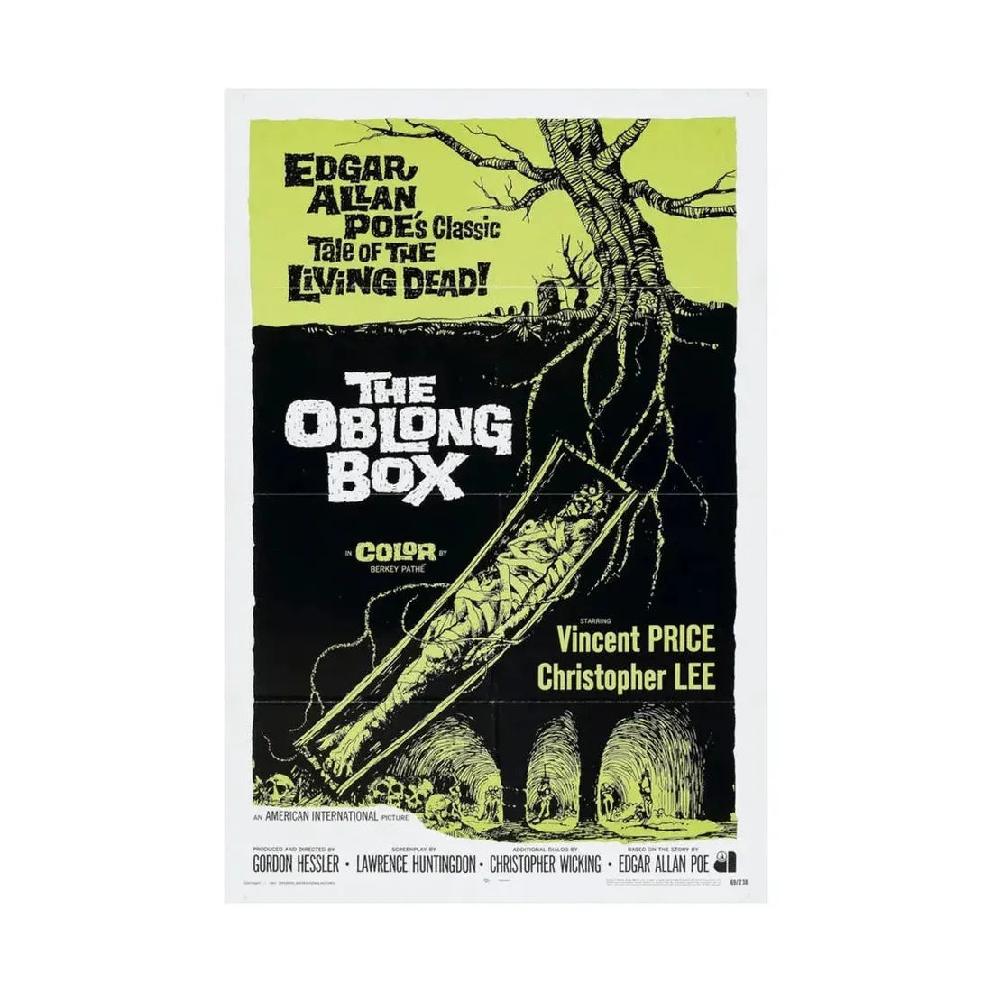 THE OBLONG BOX 1969 - Paper Movie Poster - The Sticker Space