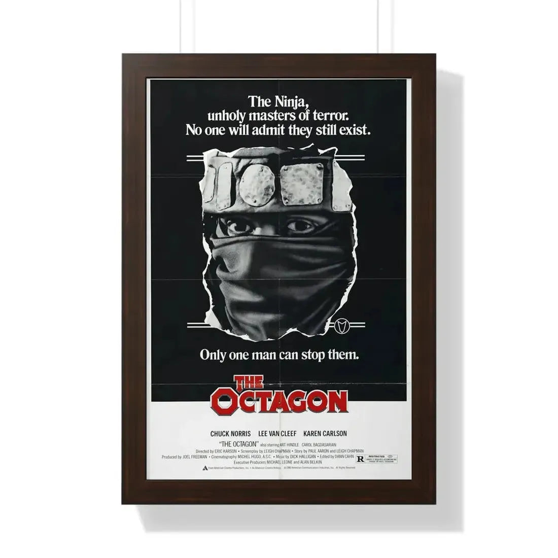 THE OCTAGON 1980 - Framed Movie Poster 16″ x 24″ Walnut - The Sticker Space