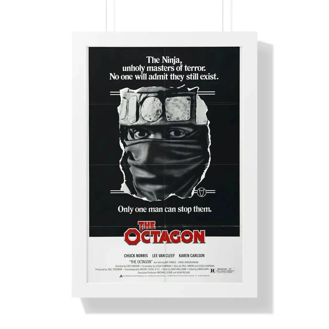THE OCTAGON 1980 - Framed Movie Poster 16″ x 24″ White - The Sticker Space