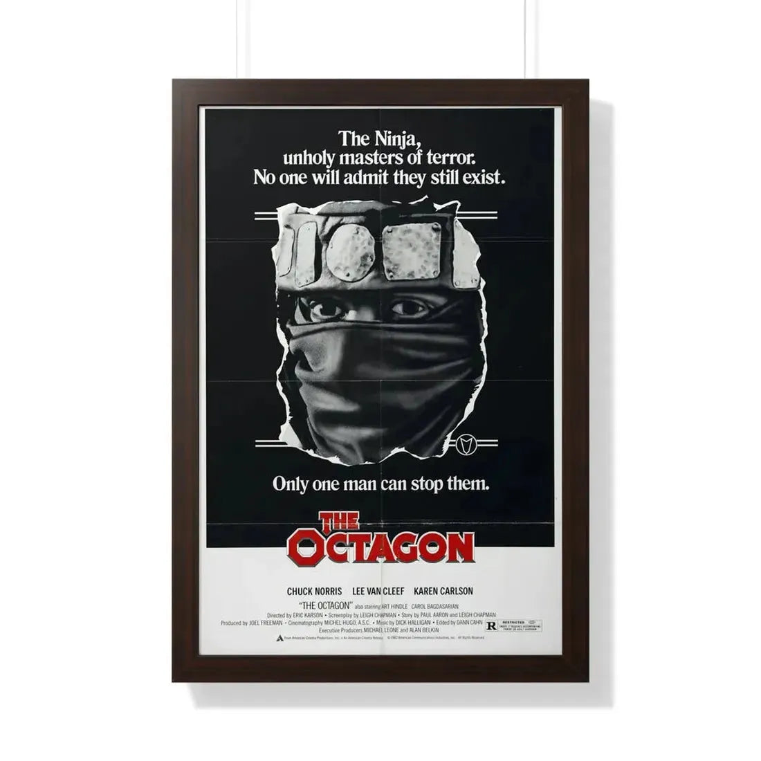 THE OCTAGON 1980 - Framed Movie Poster 20" x 30" Walnut - The Sticker Space