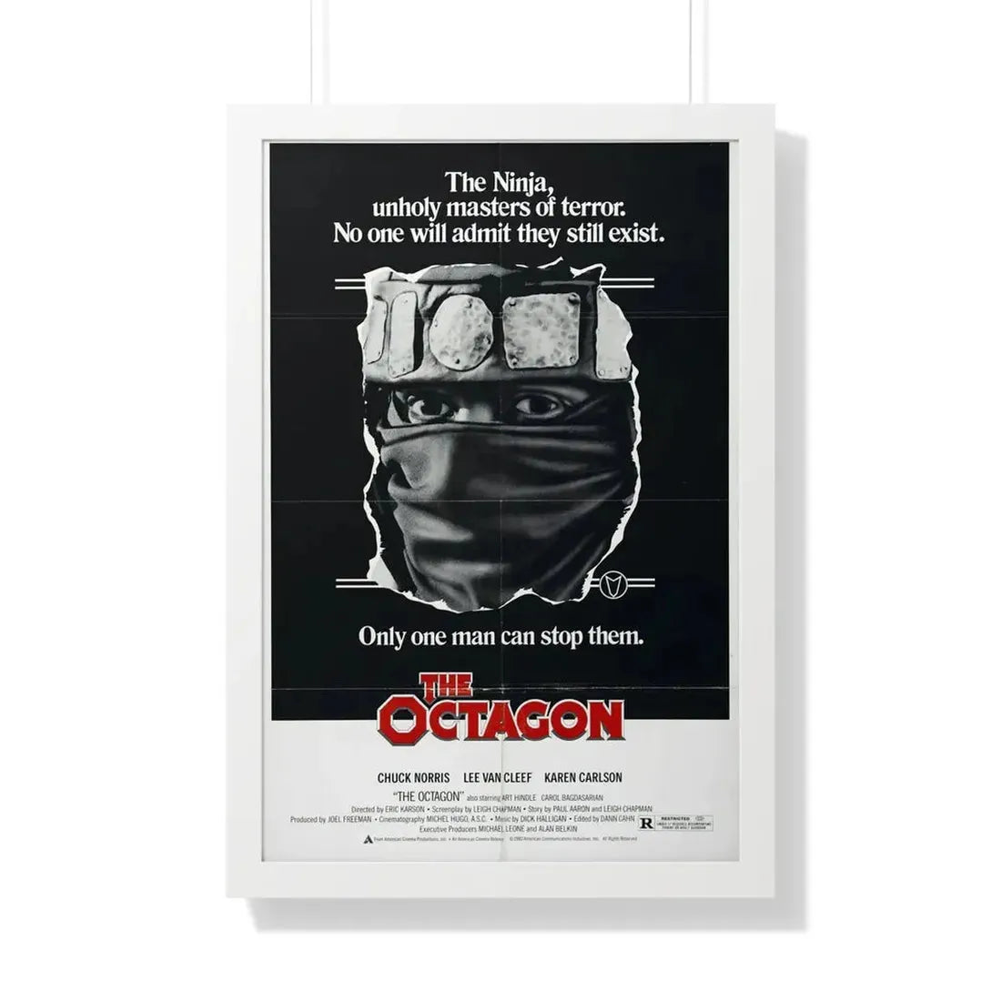 THE OCTAGON 1980 - Framed Movie Poster 20" x 30" White - The Sticker Space