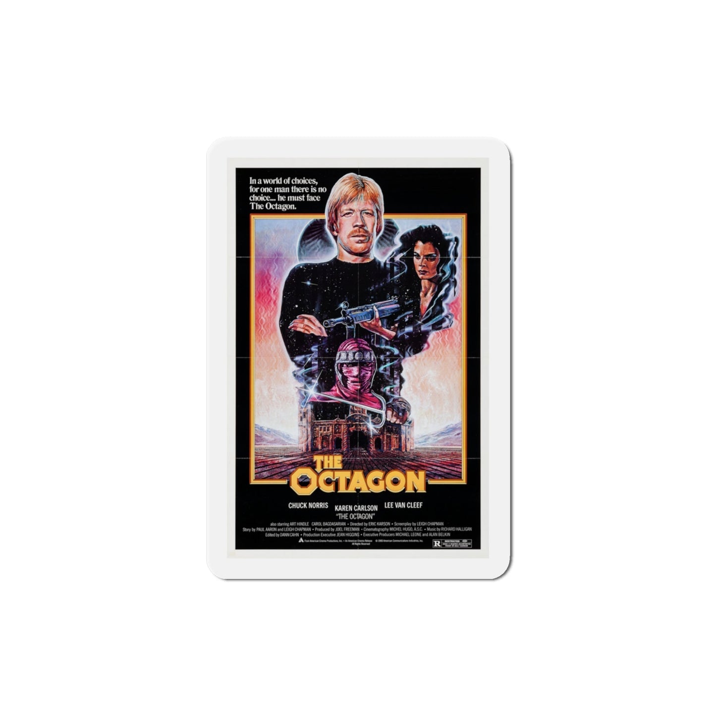 The Octagon 1980 Movie Poster Die-Cut Magnet-3" x 3"-The Sticker Space