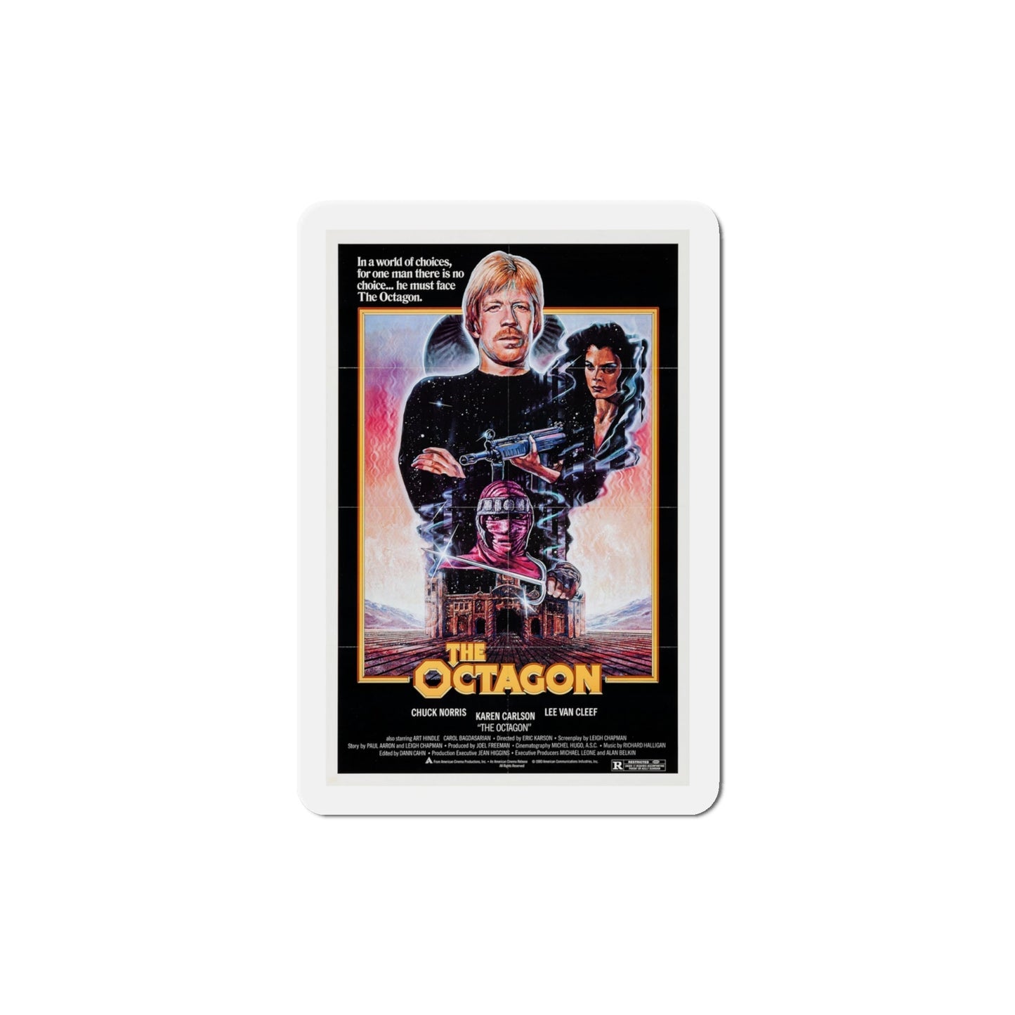 The Octagon 1980 Movie Poster Die-Cut Magnet-4" x 4"-The Sticker Space