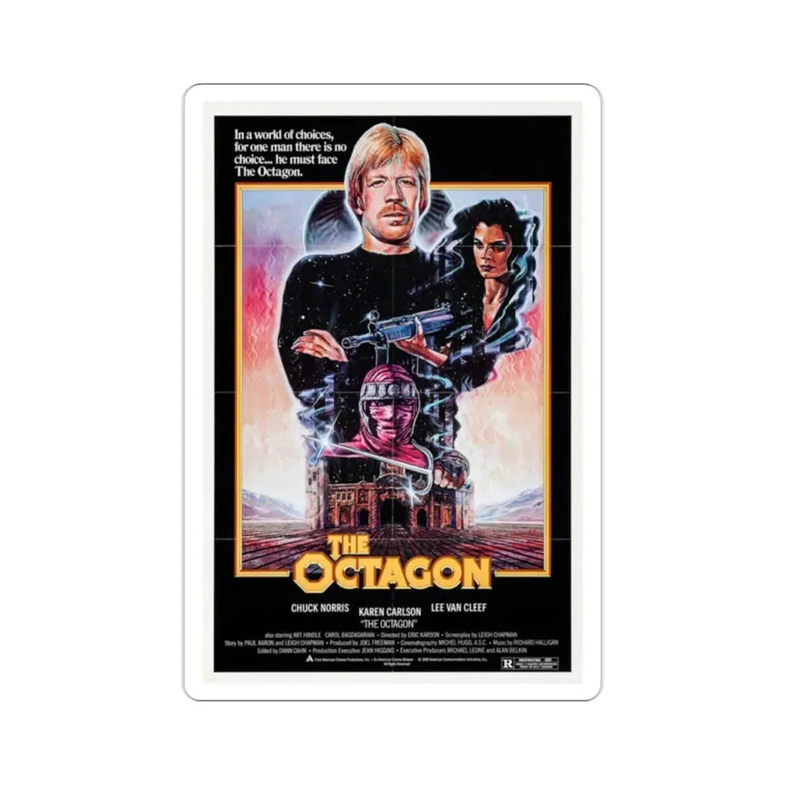 The Octagon 1980 Movie Poster STICKER Vinyl Die-Cut Decal 2 Inch - The Sticker Space