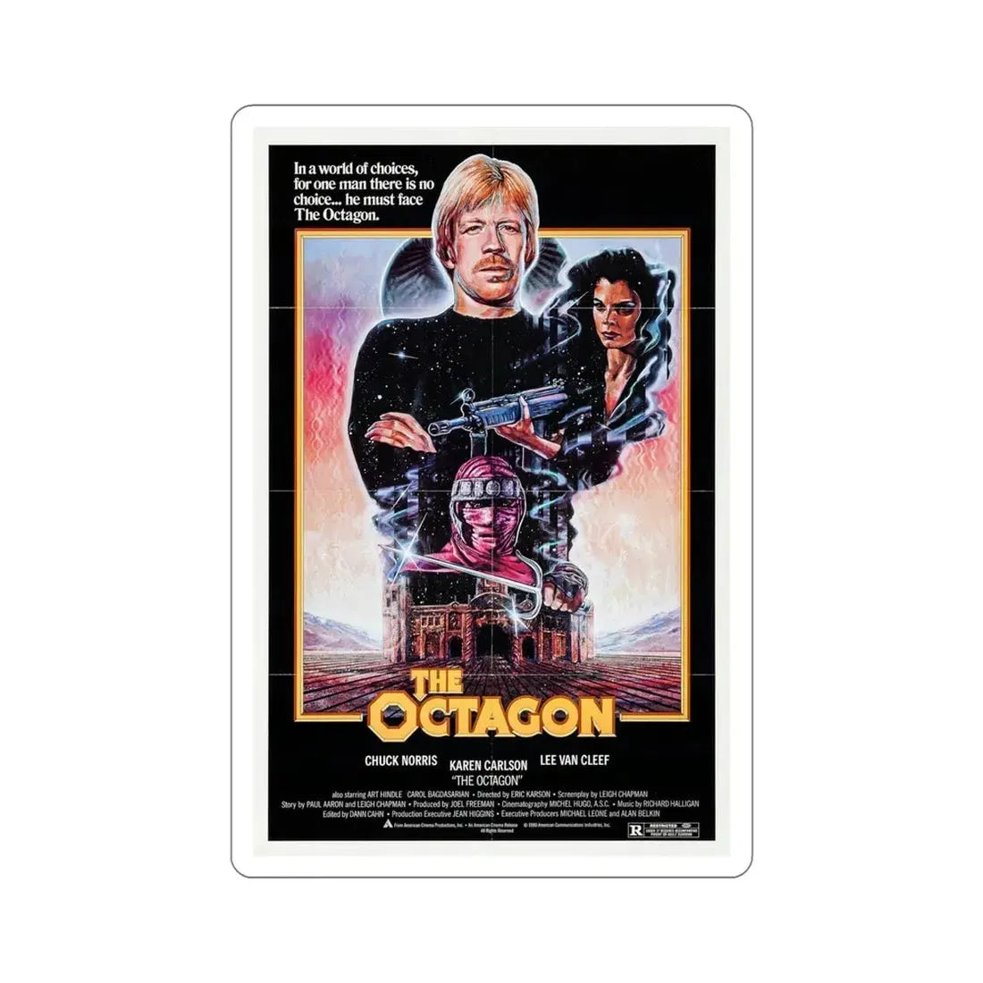 The Octagon 1980 Movie Poster STICKER Vinyl Die-Cut Decal 6 Inch - The Sticker Space