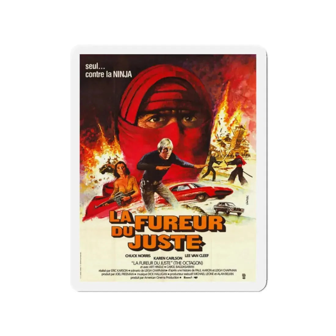 THE OCTAGON (FRANCE) 1980 Movie Poster - Refrigerator Magnet 2 Inch Die-Cut - The Sticker Space