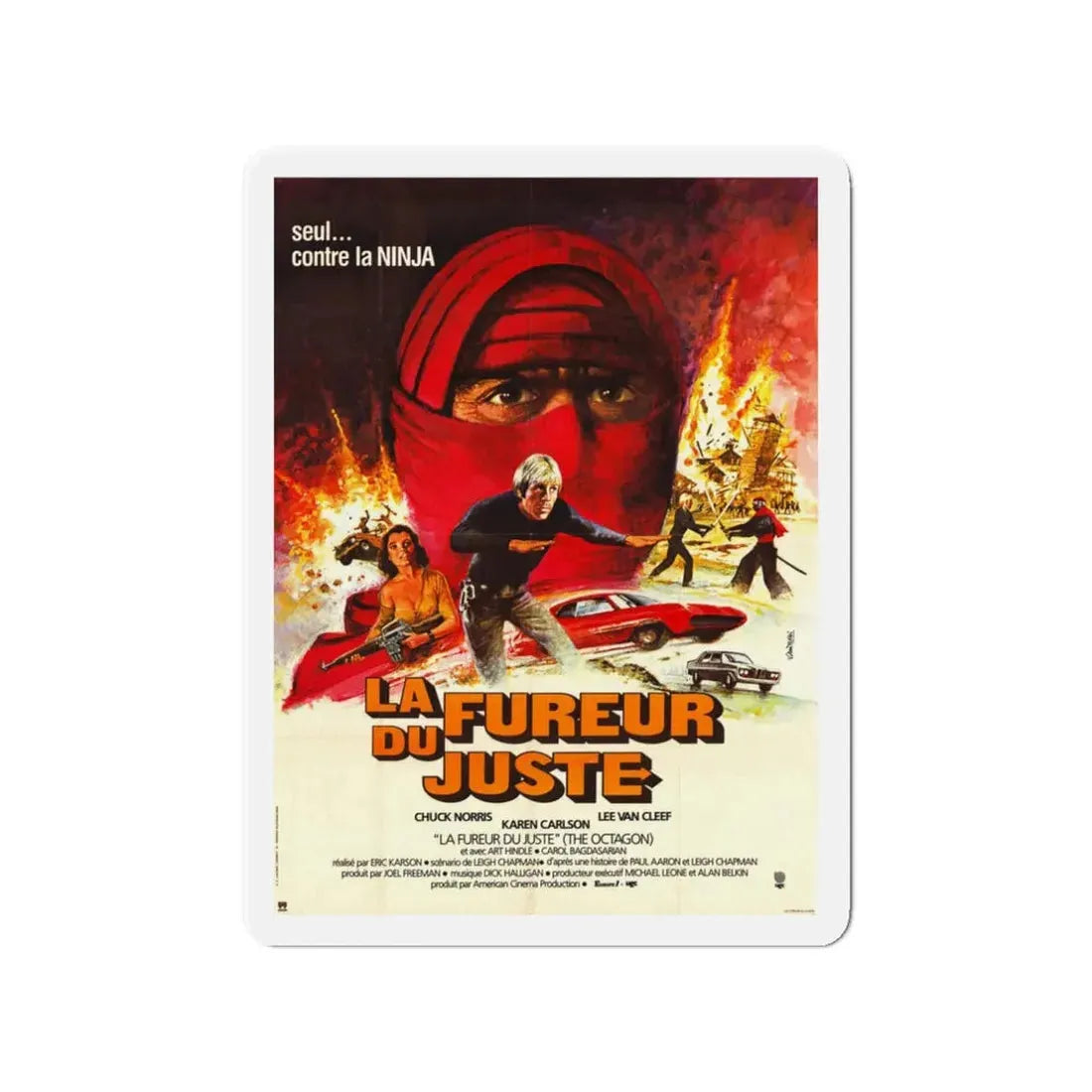 THE OCTAGON (FRANCE) 1980 Movie Poster - Refrigerator Magnet 3 Inch Die-Cut - The Sticker Space