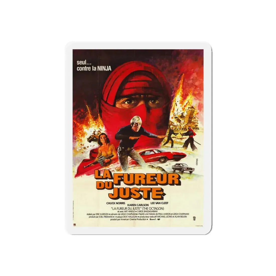 THE OCTAGON (FRANCE) 1980 Movie Poster - Refrigerator Magnet 6 Inch Die-Cut - The Sticker Space