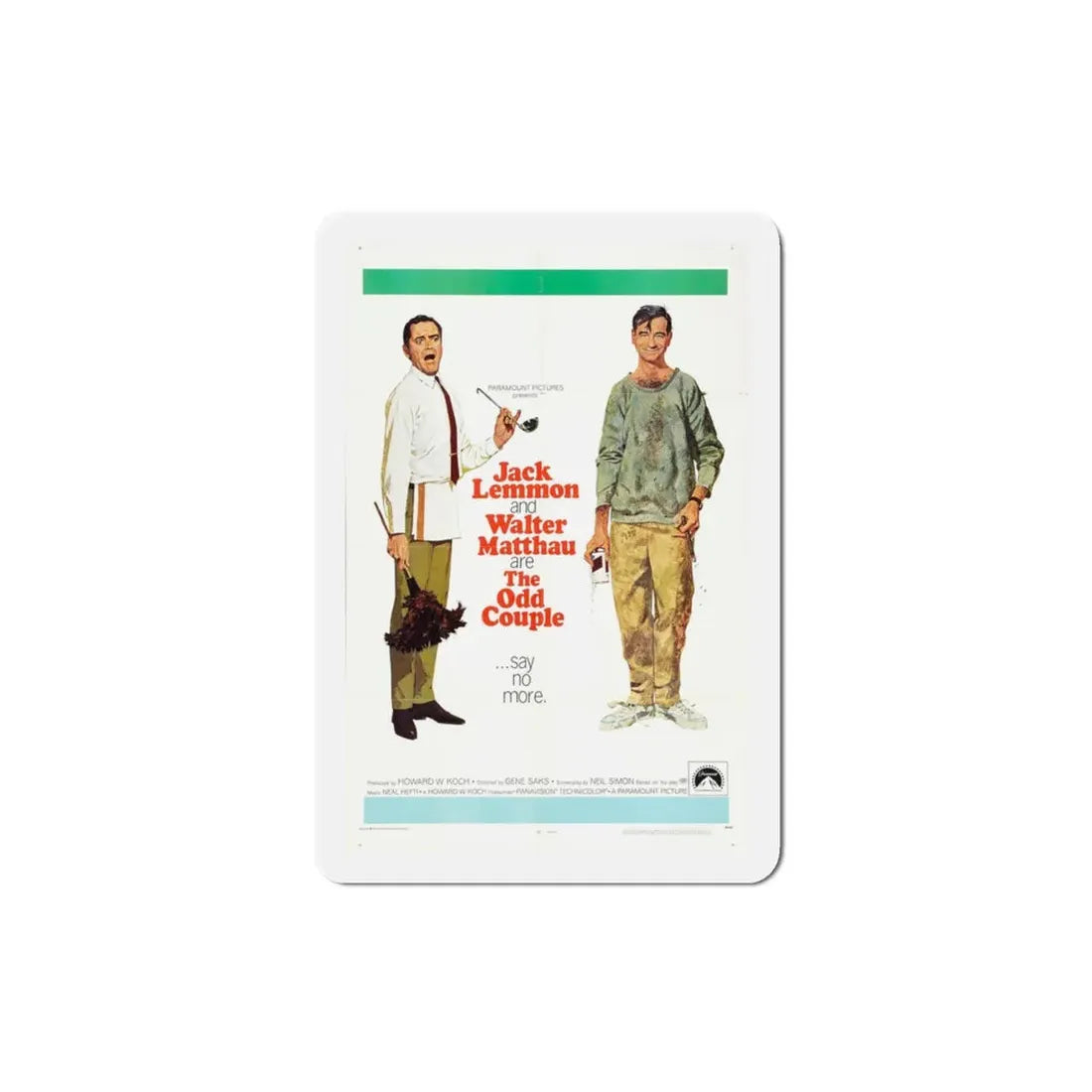The Odd Couple 1968 Movie Poster Refrigerator Magnet 3 Inch - The Sticker Space