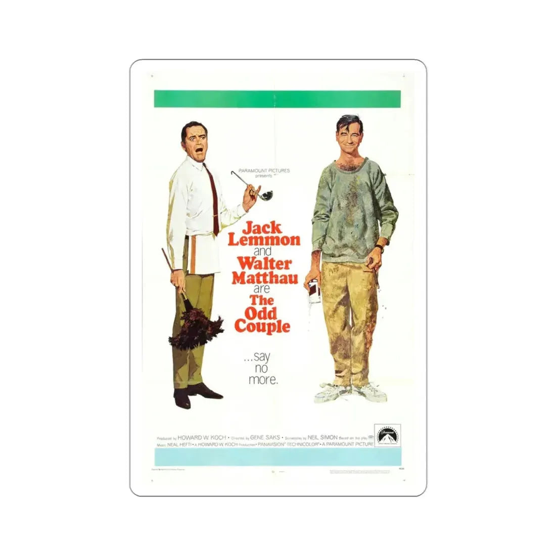 The Odd Couple 1968 Movie Poster STICKER Vinyl Die-Cut Decal 3 Inch - The Sticker Space